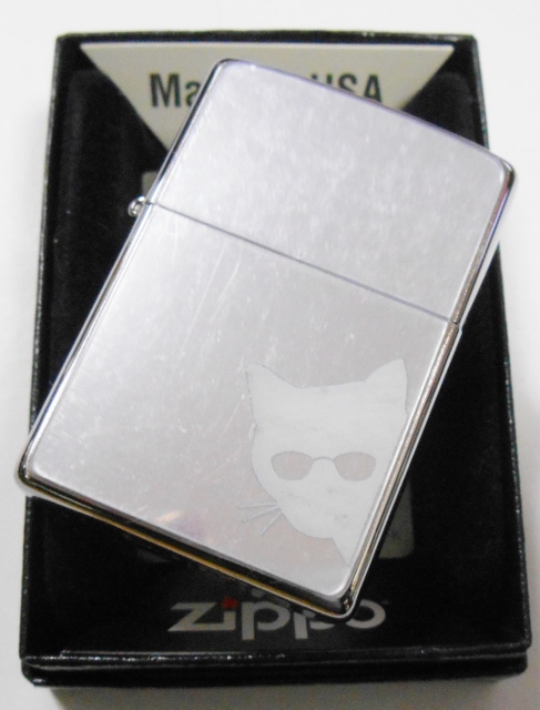 画像: 😹猫！ホワイトCAT！Polycarbnate Mirror 手塗り彩色 ２０２０年 ZIPPO！新品