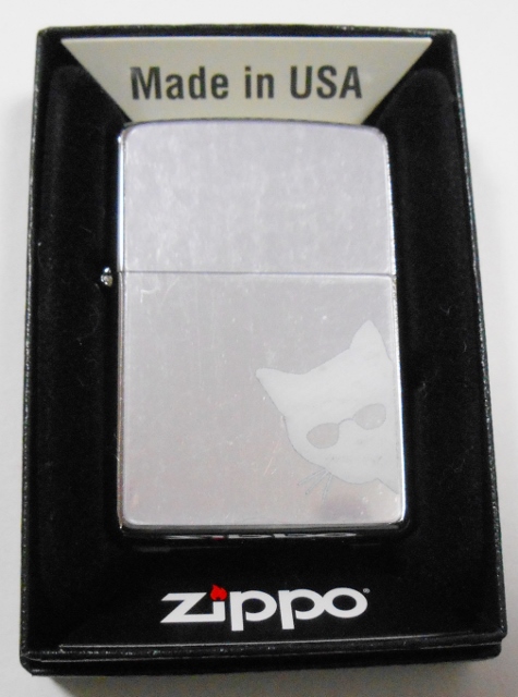 画像1: 😹猫！ホワイトCAT！Polycarbnate Mirror 手塗り彩色 ２０２０年 ZIPPO！新品