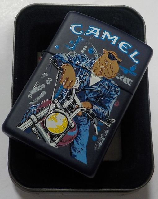 画像: ☆キャメル！CAMEL SMOKING JOE オートバイ１９９０年代 ネービー ZIPPO！未使用品