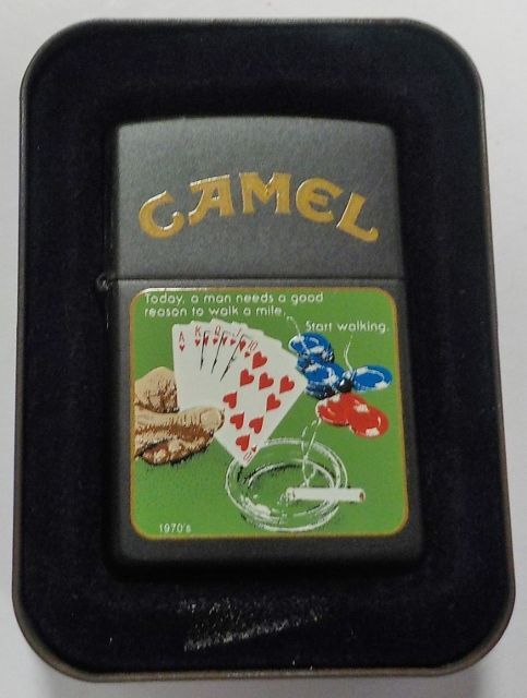 ☆キャメル！CAMEL １９９９年８月 トランプ柄デザイン BLACK ZIPPO 