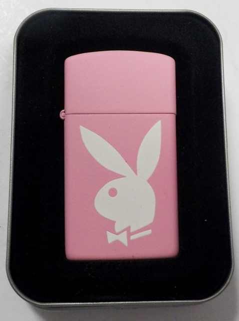 画像1: ☆PLAY BOY！可愛い・・ピンク スリム！ラビットへッド １９９３年３月 SLIM ZIPPO！未使用品