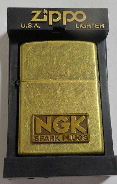 ZIPPOアンティークブラス『NGK SPARK PLUGS 』-