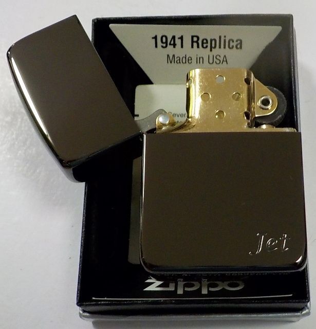 画像: ★１９４１ 黒！Jet ジェッツ ブラックチタン！インサイドは・・GOLD！鏡面 ２０１５年１月 ZIPPO！新品