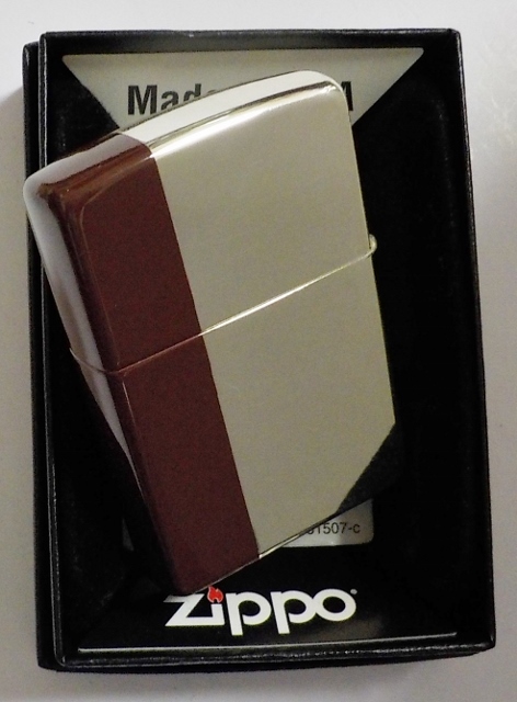 画像: ☆お洒落な２カラー！Hawaii ハイビスカス ２００４年３月 チョコカラー＆銀加工 ZIPPO！未使用品