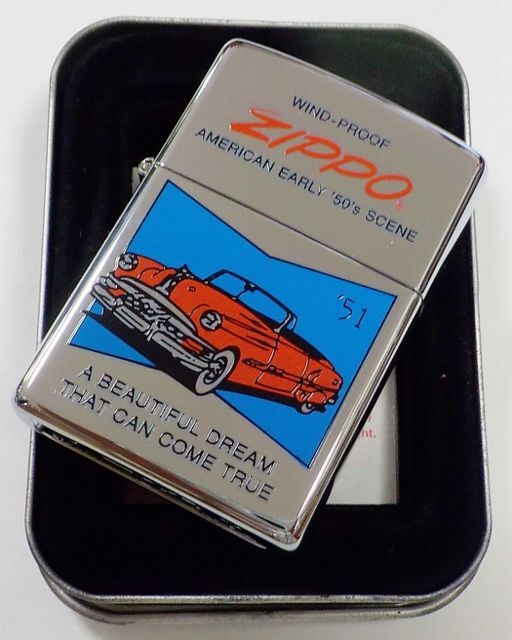 画像: ☆アメ車！AMERICAN EARLY '50S SCENE！１９５１年型オールドカー ２００１年１０月製 ZIPPO！未使用品