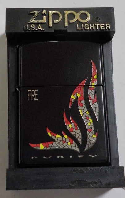 画像1: ★２００１年１０月（J）FIRE TAO'S ELEMENTS！全面艶消しブラック ZIPPO！未使用品