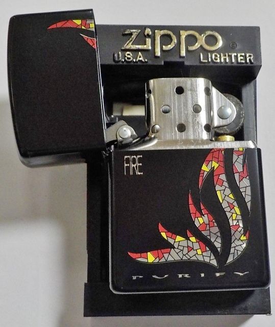 画像: ★２００１年１０月（J）FIRE TAO'S ELEMENTS！全面艶消しブラック ZIPPO！未使用品