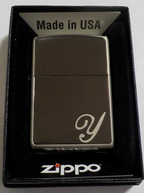 画像1: ☆イニシャル・・Y　人気の・・ブラックイニシャル！銀加工 ２０１８年 ZIPPO！新品