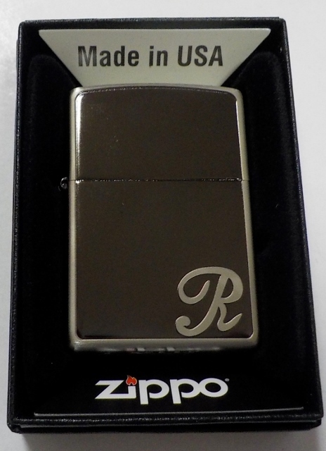 画像1: ☆イニシャル・・R　人気の・・ブラックイニシャル！銀加工 ２０１８年 ZIPPO！新品