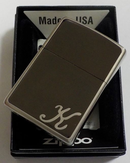 画像: ☆イニシャル・・K　人気の・・ブラックイニシャル！銀加工 ２０１８年 ZIPPO！新品