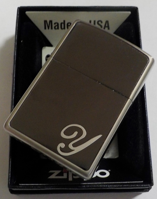 画像: ☆イニシャル・・Y　人気の・・ブラックイニシャル！銀加工 ２０１８年 ZIPPO！新品