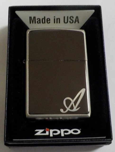 画像1: ☆イニシャル・・A　人気の・・ブラックイニシャル！銀加工 ２０１８年 ZIPPO！新品