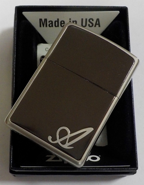 画像: ☆イニシャル・・A　人気の・・ブラックイニシャル！銀加工 ２０１８年 ZIPPO！新品