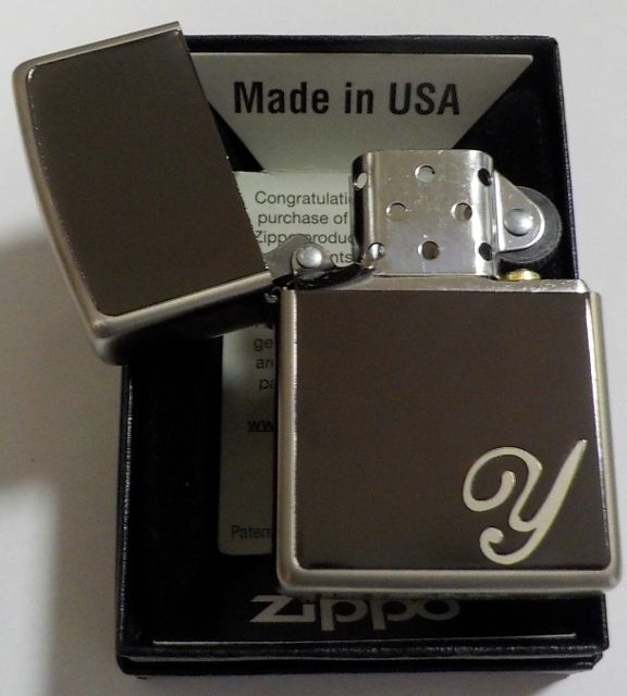 画像: ☆イニシャル・・Y　人気の・・ブラックイニシャル！銀加工 ２０１８年 ZIPPO！新品