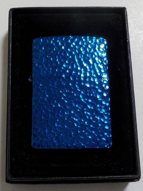 画像1: ★お洒落な・・全面ブルー！両面ハンマー　鎚目加工 ２００４年 ZIPPO！新品