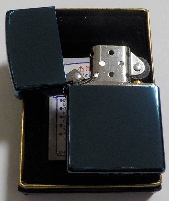 画像: ★味わい深い・・全面ブルーチタン！BLUE TITANIUM ２００４年８月 鏡面 ZIPPO！新品