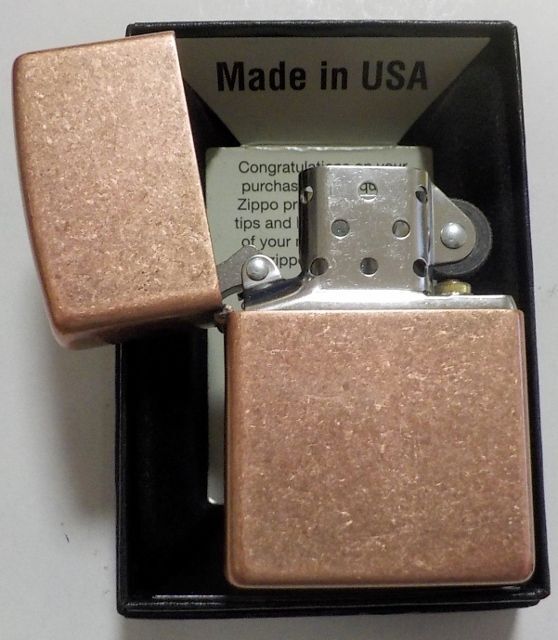 画像: ☆渋い色合いの・・アンティ―ク・カッパ― ！２０１９年９月 USA Antique Copper フラットボトム Zippo！新品