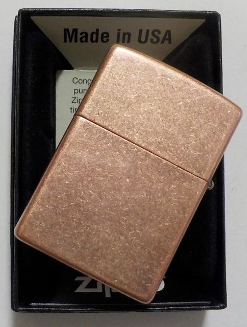 画像: ☆渋い色合いの・・アンティ―ク・カッパ― ！２０１９年９月 USA Antique Copper フラットボトム Zippo！新品