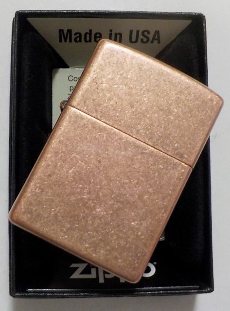 画像: ☆渋い色合いの・・アンティ―ク・カッパ― ！２０１９年９月 USA Antique Copper フラットボトム Zippo！新品