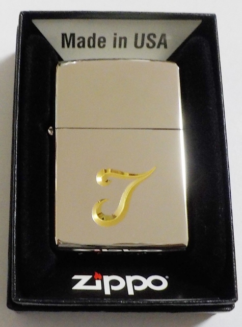 画像1: ☆イニシャル・・T　深彫り V刃彫刻 シルバー銀加工鏡面 ２０２0年 ZIPPO！新品