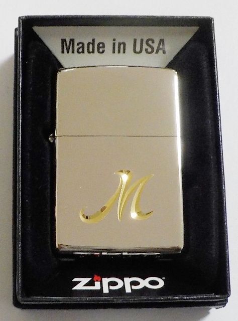 画像: ☆イニシャル・・M　深彫り V刃彫刻 シルバー銀加工鏡面 ２０２１年 ZIPPO！新品