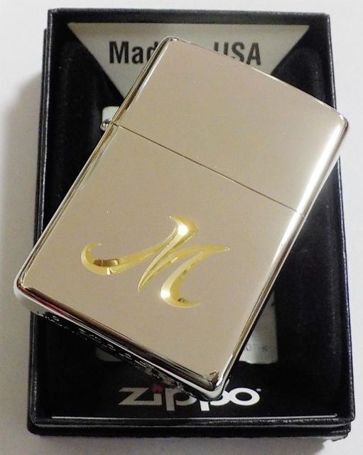 画像: ☆イニシャル・・M　深彫り V刃彫刻 シルバー銀加工鏡面 ２０２１年 ZIPPO！新品