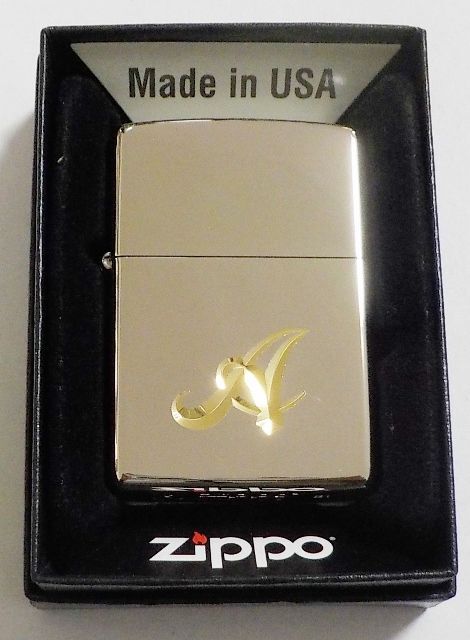 画像1: ☆イニシャル・・A　深彫り V刃彫刻 シルバー銀加工鏡面 ２０２１年 ZIPPO！新品