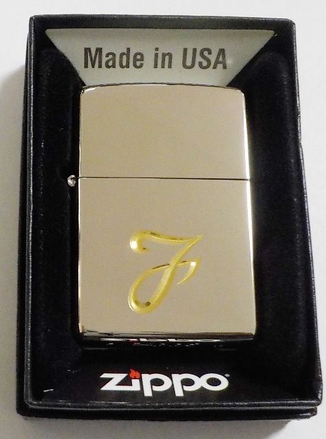 画像1: ☆イニシャル・・F　深彫り V刃彫刻 シルバー銀加工鏡面 ２０１９年 ZIPPO！新品