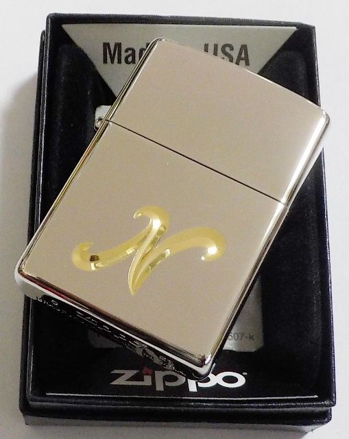 画像: ☆イニシャル・・N　深彫り V刃彫刻 シルバー銀加工鏡面 ２０２１年 ZIPPO！新品