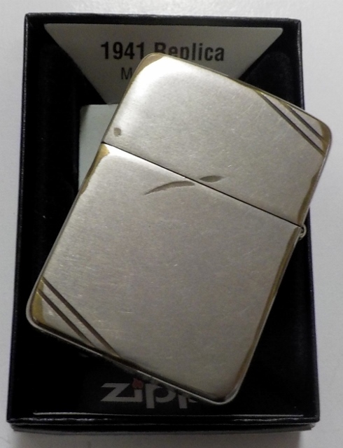 画像: ★渋い！１９４１ VINTAGE風 USED加工！両面ダイアゴナルライン ２０１５年 ZIPPO！新品