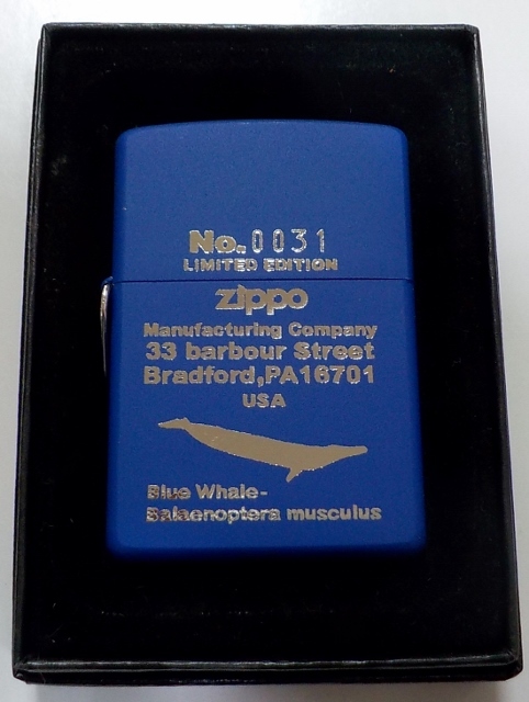 画像1: ☆くじら！Blue Whale ２０００年１月 限定 全六面ブルー！便利な三角カン付 ZIPPO！新品