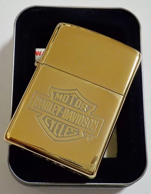 画像:  ★USA HARLEY-DAVIDSON ２００５年１月 SOLID BRASS ・ハイポリシュブラス ZIPPO！未使用品