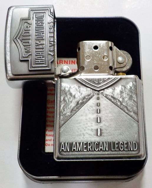 画像:  ★USA HARLEY-DAVIDSON★迫力のメタルエンブレム！２００５年２月 Satin Chrome Zippo！新品D