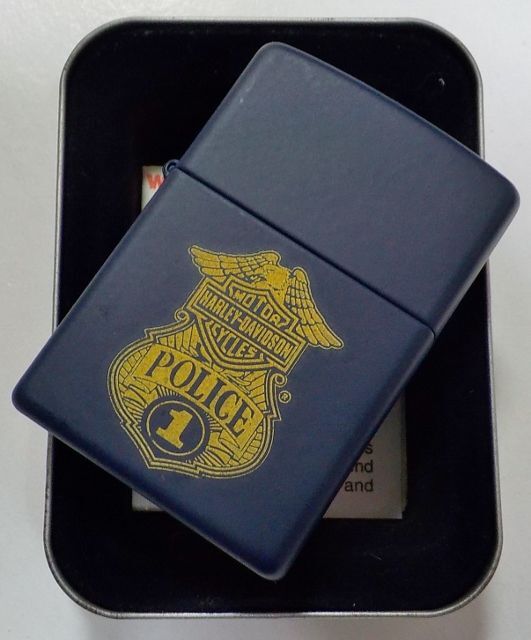 画像:  ★USA HARLEY-DAVIDSON ★POLICE（警察官）２００５年２月 NAVY MATTE ZIPPO！新品