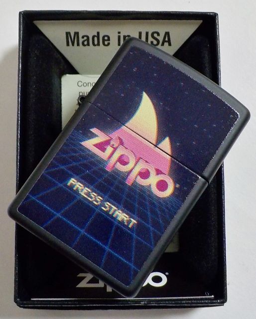 画像: ☆Gaming！PRESS START ゲーミング！渋い艶消し Black Matte Zippo！新品