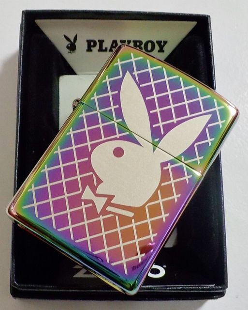 画像: ☆Playboy！人気の・・プレイボーイ Rabbit Head 虹色 Multi Color Zippo！新品B