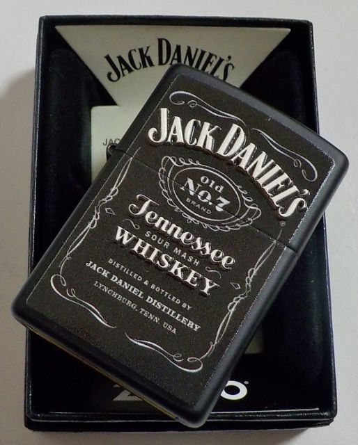 画像: ☆Jack Daniel's！人気のウィスキー ジャック・ダニエルズ！Old No.７ 渋い艶消し Black Matte Zippo！新品