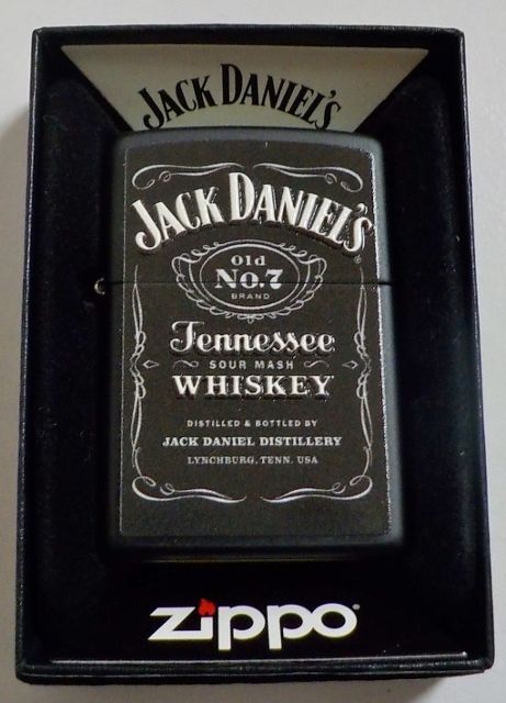 画像: ☆Jack Daniel's！人気のウィスキー ジャック・ダニエルズ！Old No.７ 渋い艶消し Black Matte Zippo！新品