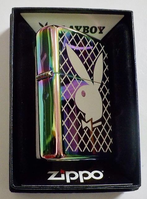 画像: ☆Playboy！人気の・・プレイボーイ Rabbit Head 虹色 Multi Color Zippo！新品B