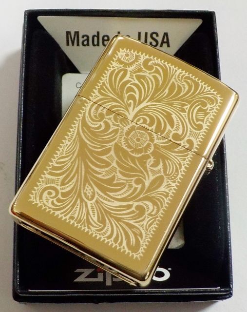 画像: ☆Venetian！伝統のベネチアン柄（唐草模様)！両面デザイン ２０２２年 真鍮 HP Solid Brass Zippo！新品