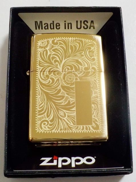 画像1: ☆Venetian！伝統のベネチアン柄（唐草模様)！両面デザイン ２０２２年 真鍮 HP Solid Brass Zippo！新品