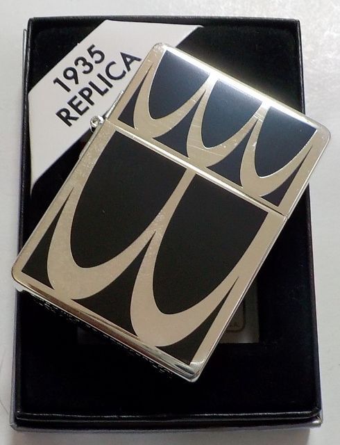 画像: ☆１９３５ アール・ヌーヴォー！ブラック ＆ シルバープレート ２００８年１月 ZIPPO！新品