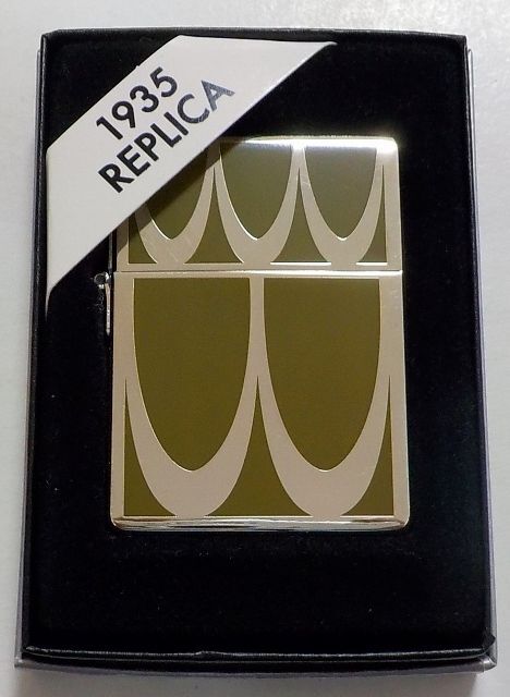 画像1: ☆１９３５ アール・ヌーヴォー！グリーン ＆ シルバープレート ２００８年１月 ZIPPO！新品