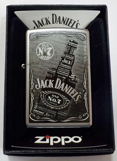 画像1: ☆JACK DANIEL'S！ジャック・ダニエル ２０１６年 ボトル柄 サテンクローム  ZIPPO！新品