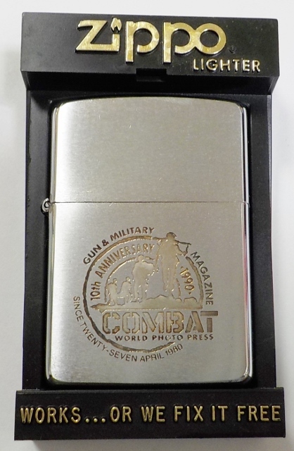 画像1: ★COMBAT！軍事系月刊誌 コンバット １９８９年８月製 ★創刊１０周年記念 ZIPPO！未使用品