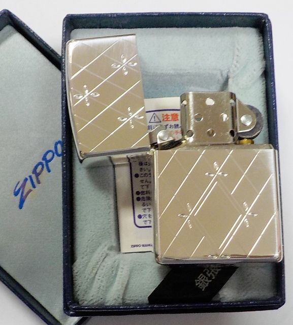 画像: ☆名品復刻！１９５５年型 銀張り ダイアモンド柄 S１０銀加工鏡面 ２００３年４月 ZIPPO！新品C