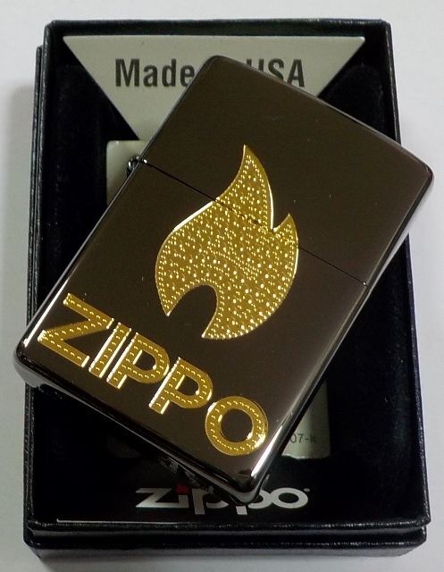 画像: ☆輝く・・ZIPPOロゴマーク！玉飾り風エンボス BLACK ＆ GOLD ２０２２年 ZIPPO！新品