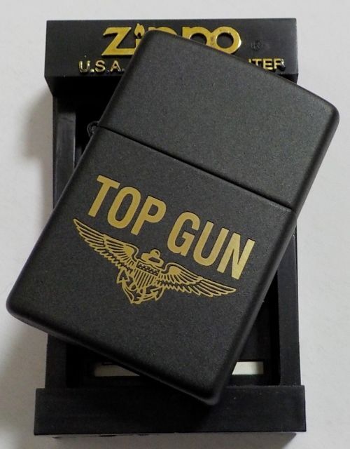 画像: ☆TOP GUN！トップガン（米海軍戦闘機兵器学校）２０００年１月製 全面ブラック USA ZIPPO！新品