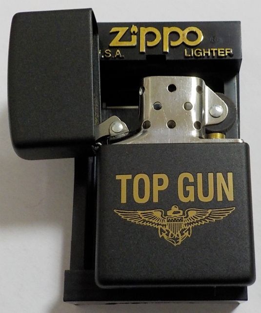 画像: ☆TOP GUN！トップガン（米海軍戦闘機兵器学校）２０００年１月製 全面ブラック USA ZIPPO！新品