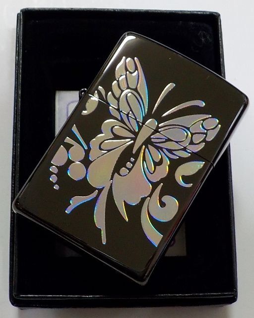 画像: ★豪華！バタフライ！蝶 N８ブラックチタン 色変化 ２００４年９月 ZIPPO！新品